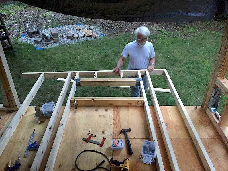 Getting ready to raise the final wall segment.