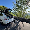 Prius camper on Skyline Drive pullout